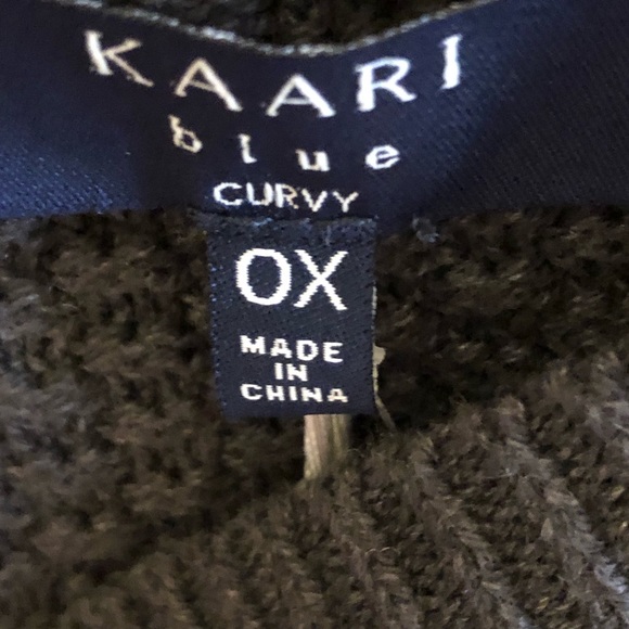 Kaari Blue Charcoal Gray Ribbon Tie Sweater Size 0X NWT - Picture 8 of 8